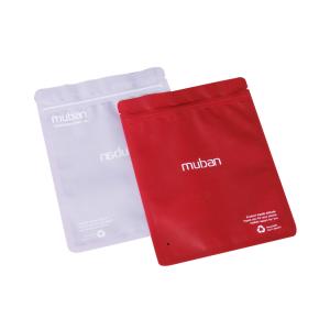 Red three side zipper bag