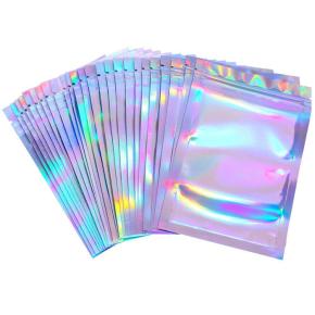 Holographic three-sided sealing bag