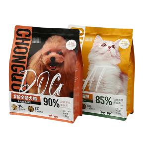 Pet food plastic stand up bags